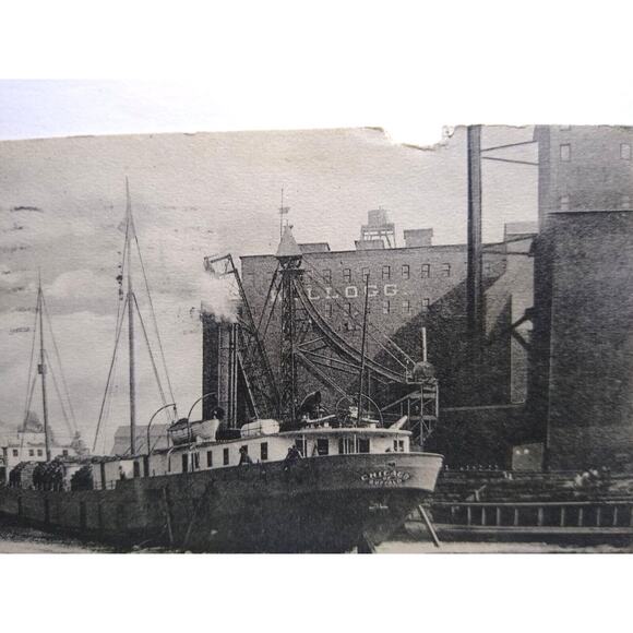 Jack Knife Bridge Buffalo New York Boat Steam Ship Postcard 1905 Undivided Docks - Picture 3 of 4